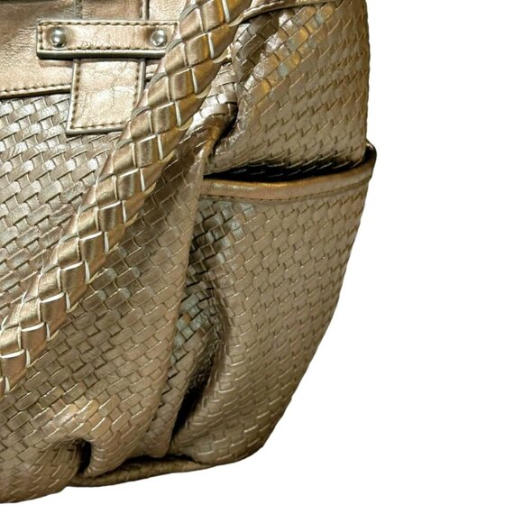 Miche Rebekah Purse Handbag Gold Woven Magnetic Closure Side Pockets NWOT - Picture 5 of 13